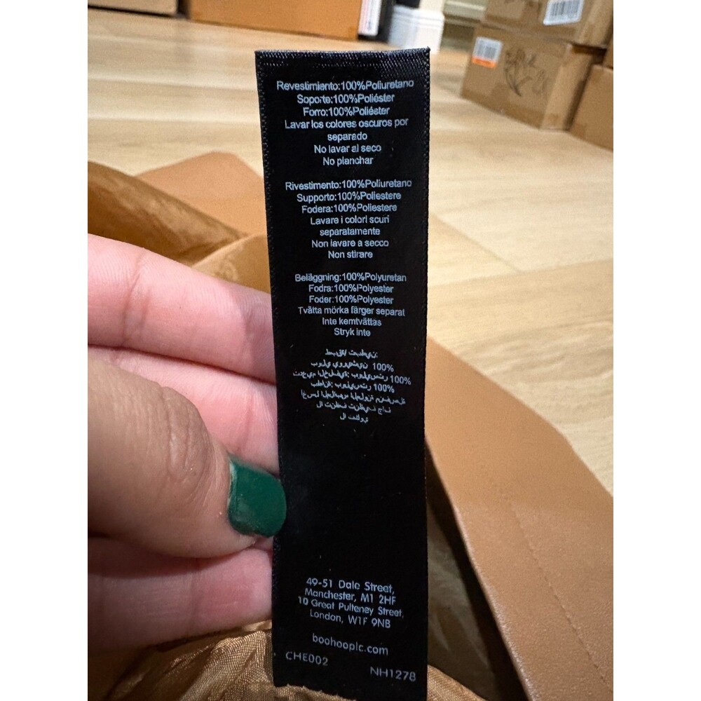 Nasty Gal Collection Faux Leather Blazer Jacket Tan Brown Size US 10 Lined - Picture 14 of 16